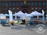 Pop up gazebo FleXtents PRO "Peaked" 3x3 m Latte, incl. 4 decorative curtains