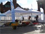 Pop up gazebo FleXtents PRO "Peaked" 3x3 m Latte, incl. 4 decorative curtains