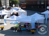 Pop up gazebo FleXtents PRO "Peaked" 3x3 m Latte, incl. 4 decorative curtains