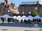 Pop up gazebo FleXtents PRO "Peaked" 3x3 m Latte, incl. 4 decorative curtains