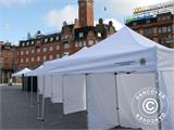 Pop up gazebo FleXtents PRO "Peaked" 3x3 m Latte, incl. 4 decorative curtains