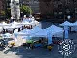 Pop up gazebo FleXtents PRO "Peaked" 3x3 m Latte, incl. 4 decorative curtains