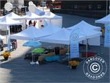 Pop up gazebo FleXtents PRO "Peaked" 3x3 m Latte, incl. 4 decorative curtains