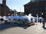 Pop up gazebo FleXtents® PRO, Medical & Emergency tent, 3x3 m, Red/White, incl. 4 sidewalls