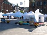 Pop up gazebo FleXtents PRO "Peaked" 3x6 m Latte, incl. 6 sidewalls