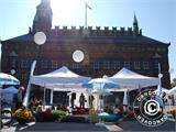 Pop up gazebo FleXtents PRO "Peaked" 3x3 m Latte, incl. 4 decorative curtains