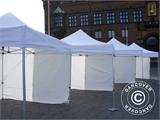 Pop up gazebo FleXtents PRO "Peaked" 3x3 m Latte, incl. 4 decorative curtains