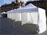 Pop up gazebo FleXtents PRO "Peaked" 3x3 m Latte, incl. 4 decorative curtains