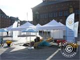 Pop up gazebo FleXtents PRO "Peaked" 3x3 m Latte, incl. 4 decorative curtains