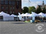 Pop up gazebo FleXtents PRO "Peaked" 3x3 m Latte, incl. 4 decorative curtains