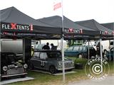 Tente Pliante FleXtents PRO 4x8m Noir, avec 6 cotés