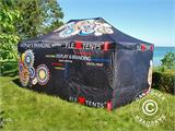 Pop up gazebo FleXtents PRO with full digital print, 4x6 m