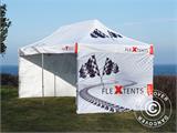 Pop up gazebo FleXtents PRO with full digital print, 3x4.5 m, incl. 4 sidewalls