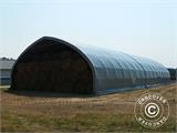 Storage shelter/arched tent 8x15x4.33 m w/sliding gate, PVC, Green