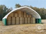 Storage shelter/arched tent 8x15x4.33, PVC, White/Grey