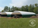 Extension 3 m for storage shelter/arched tent 10x15x5.54 m, PVC, White/Grey
