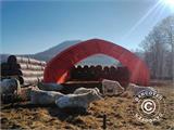 Extension 1.5 m for storage shelter/arched tent 8x15x4.33 m, PVC, White/Grey