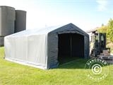 Storage shelter PRO 5x8x2.5x3.89 m, PVC, Grey