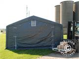 Storage shelter PRO 5x8x2.5x3.89 m, PVC, Grey