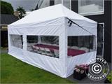 Tente de réception, SEMI PRO Plus CombiTents® 6x12m 4-en-1, Gris/Blanc