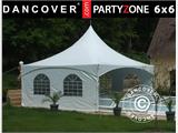 Tendone per feste Pagoda PartyZone 6x6m, PVC, Bianco