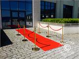 Velvet rope for rope barriers, 150 cm, Red and Gold Hook 