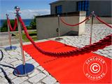 Twisted rope for rope barriers, 150 cm, Red and Silver Hook ONLY 2 PCS. LEFT