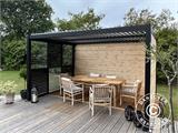 Bioclimatic pergola gazebo San Pablo, 4x4 m, Black