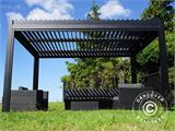 Cenador pérgola bioclimática San Pablo, 4x5,8m, Negro