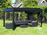 Cenador pérgola bioclimática San Pablo, 3x4m, Negro