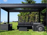 Cenador pérgola bioclimática San Pablo, 3x4m, Negro