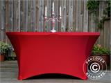 Housse de table stretch Ø152x74cm, Rouge