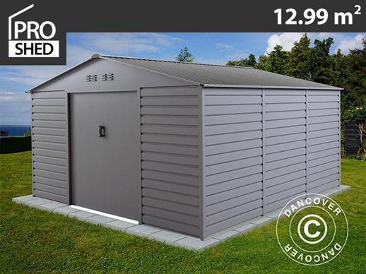 Metalen tuinhuis 3,4x3,82x2,05m ProShed®, Aluminium Grijs