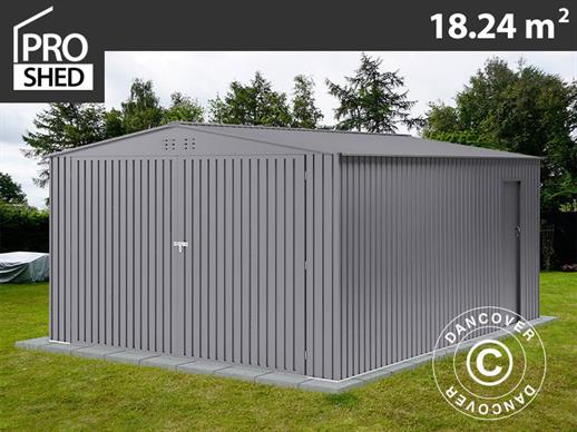 Metallgarage 3,8x4,8x2,32m ProShed®, Aluminium Grå