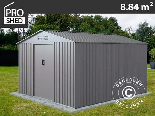 Metalen tuinhuis 2,77x3,19x1,92m ProShed®, Aluminium Grijs