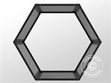 Abri de stockage pour bois/parterre de fleurs surélevé, hexagonal, 93x60x80cm, ProShed®, Anthracite