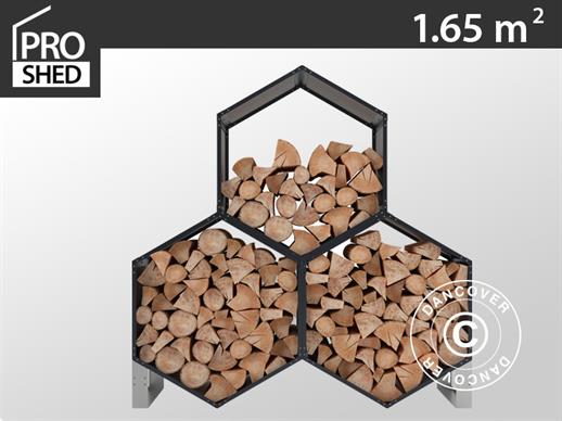 Holzlager/erhöhtes Pflanzenbeet mit Gestell, 1,60x0,60x1,62m, ProShed®, Anthrazit