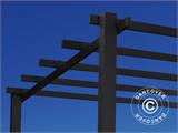 Cenador pérgola Santa Cruz, 3x4m, Negro/Gris