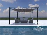 Pergola paviljoen Santa Cruz, 3x3m, Zwart/Grijs