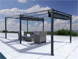 Pergola pavillon Santa Cruz, 3x6m, Schwarz/Grau