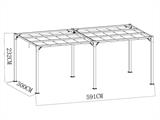 Pergola paviljoen Santa Cruz, 3x6m, Zwart/Grijs