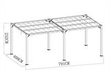 Pergola gazebo Santa Cruz, 4x8 m, Black/Grey