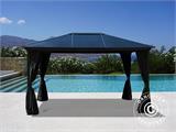 Gazebo Santa Barbara w/curtains and mosquito net, 3x4 m, Black