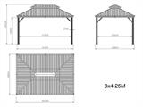 Pawilon Santa Fe z zasłonami i moskitierą, 3x4,25m, Czarny
