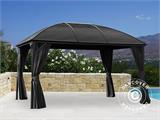 Gazebo San Jose con tende e zanzariera, 3x4m, Nero