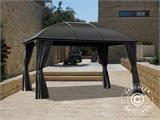 Cenador San Jose con cortinas y mosquitera, 3x4m, Negro