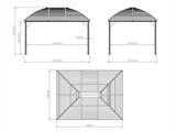 Tenda Gazebo San Jose c/ cortinas e rede de mosquito, 3x4m, Preto