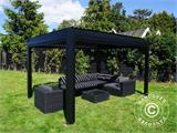 Cenador pérgola bioclimática San Pablo, 3x4m, Negro