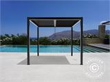 Cenador pérgola bioclimática San Pablo, 4x4m, Negro