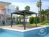 Cenador pérgola bioclimática San Pablo, 4x4m, Negro